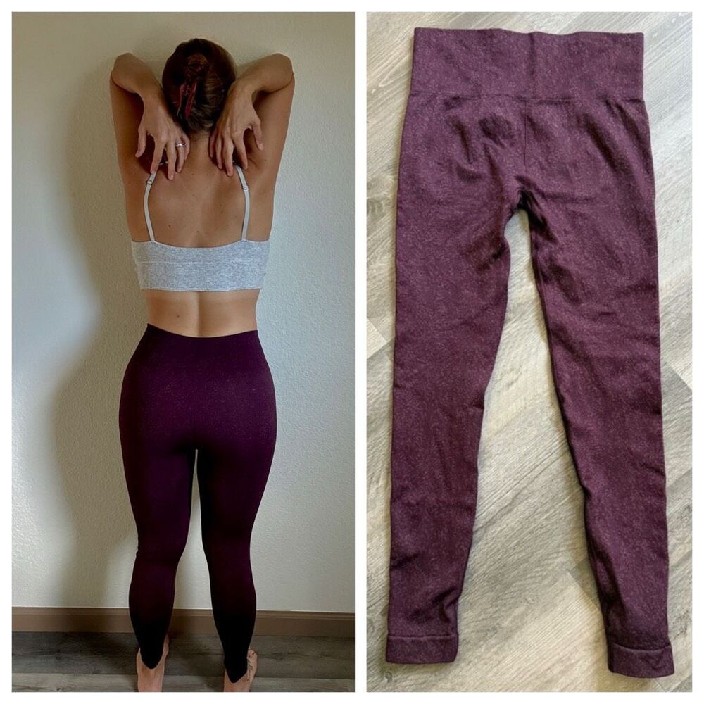 GymShark Leggings High Rise Adapt Fleck Purple Workout Small Used - Picture 6 of 12